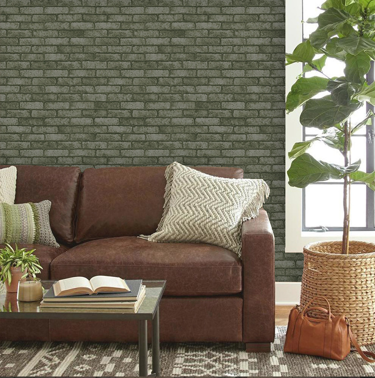 Factory Supply Home Decoration Wall Paper Waterproof Vinyl 3D Papier Peint Living Room Stone Brick Self Adhesive Wallpaper