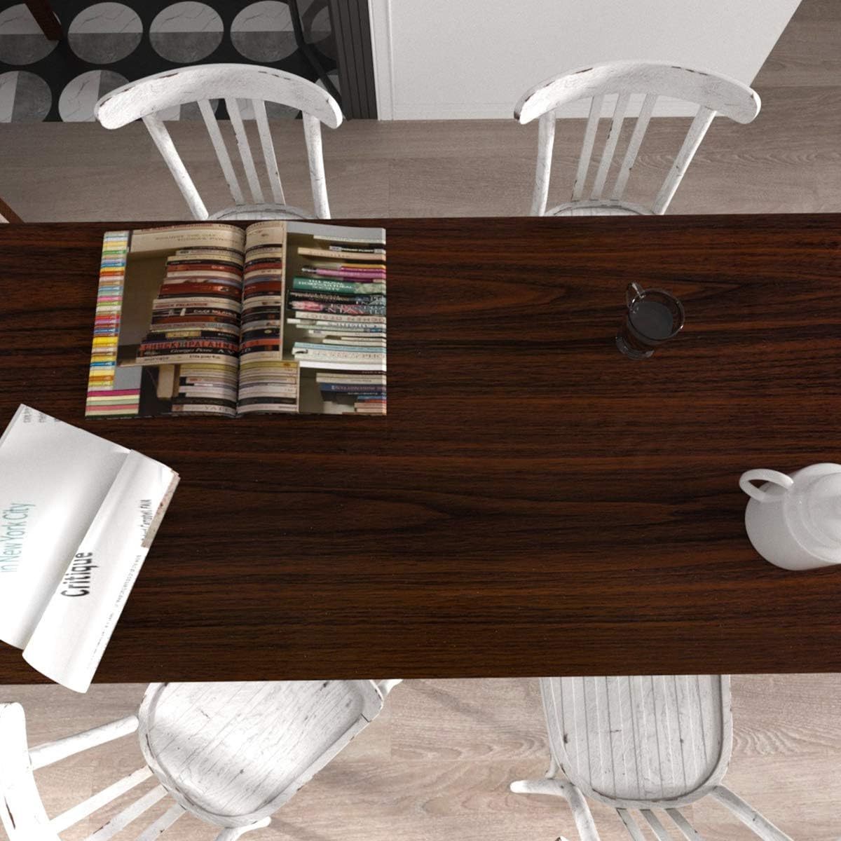 Dark Brown Wood Grain Wallpaper Faux Walnut Wood Self adhesive Wood Stickers for Furniture Waterproof Wallpaper