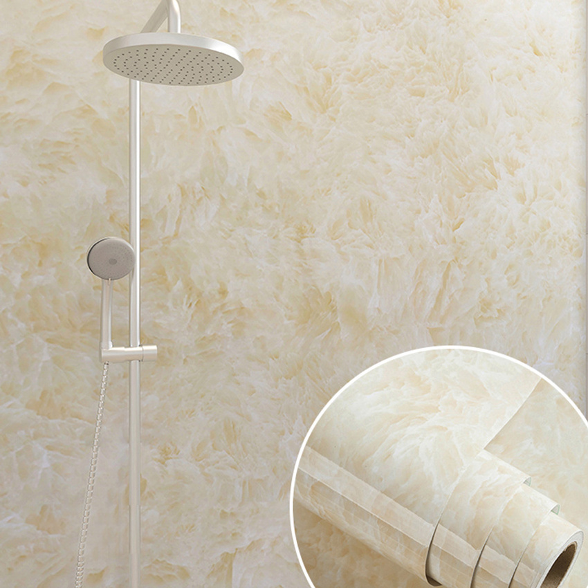 Stocks Wall Paper Waterproof PVC 3D Marble Self Adhesive Wallpaper Roll Contact Paper In The Kitchen Bathroom