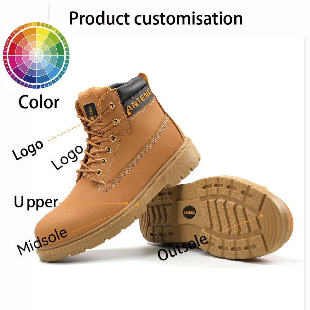 Anteng Hot Selling Standard Steel Toe Shoes For Men And Women Winter Warm Industrial Non-Slip Work Men'S Safety Shoes