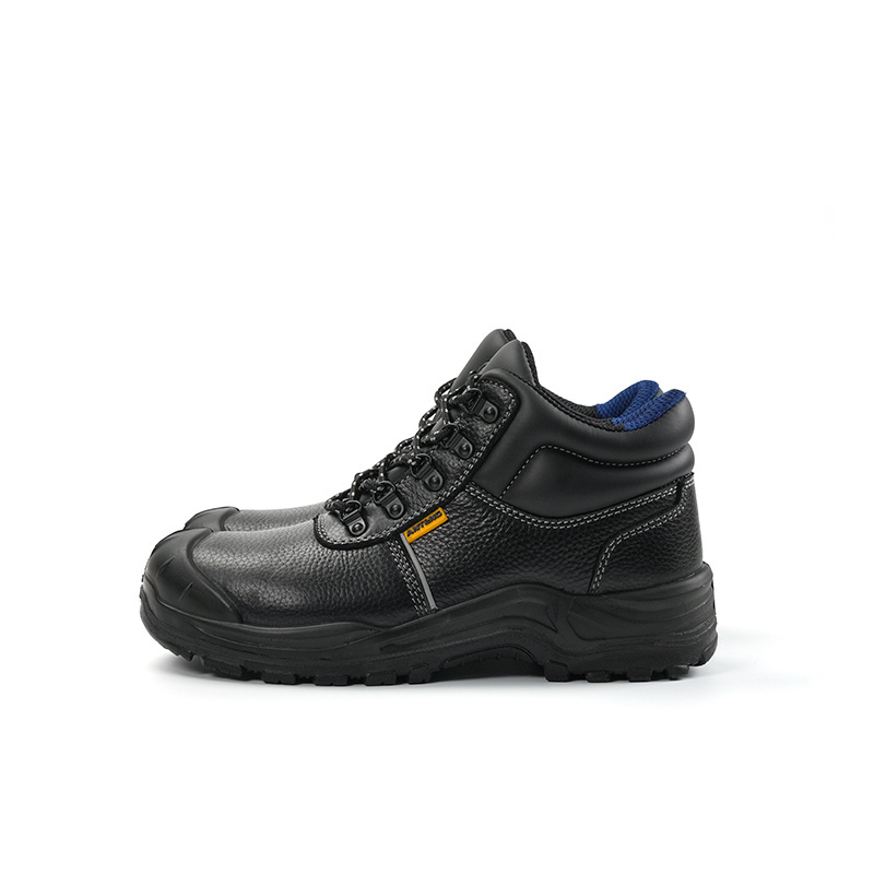 ANTENG PU Leather Safety Shoes Black Anti-Punture S1P Safety Shoes for Men