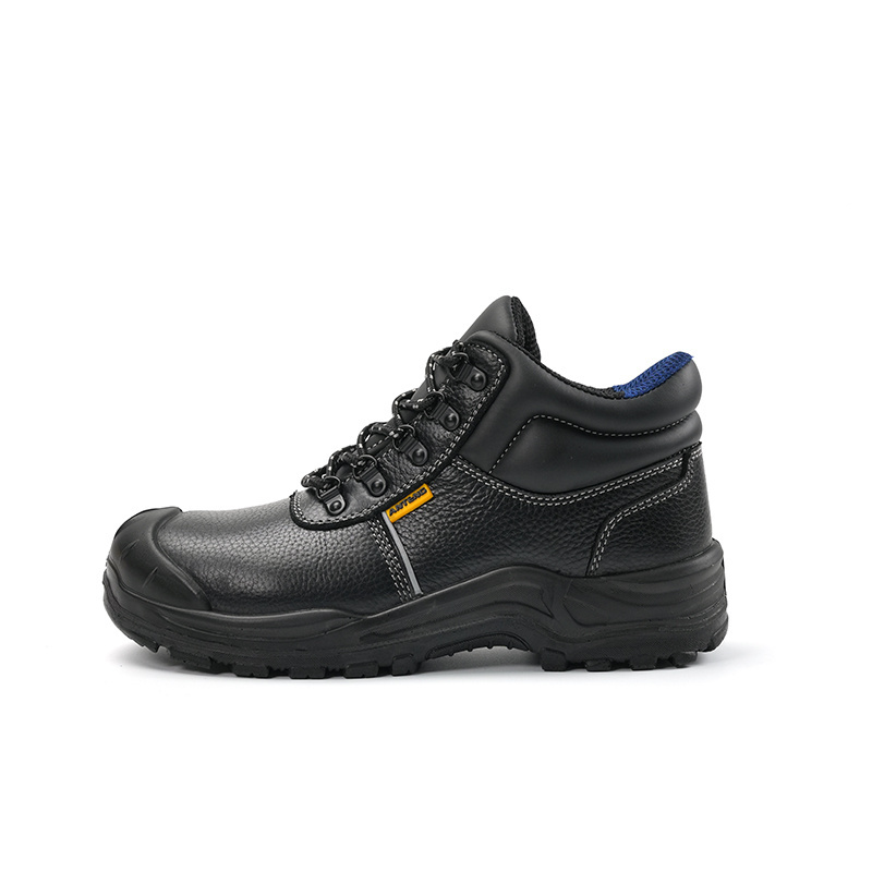 ANTENG PU Leather Safety Shoes Black Anti-Punture S1P Safety Shoes for Men