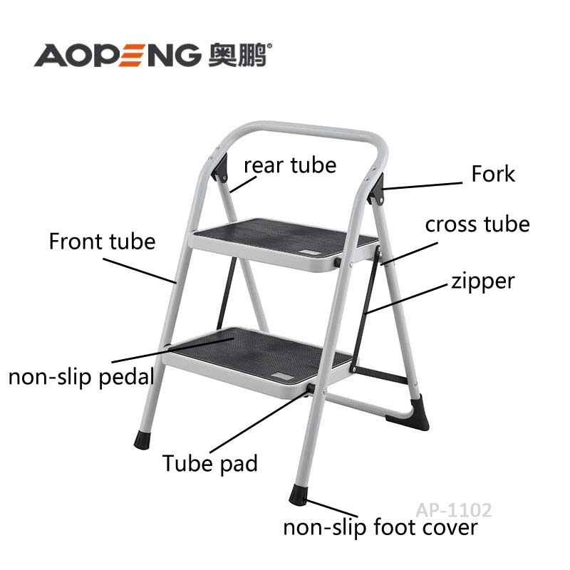 2step white luxury family folding iron ladder