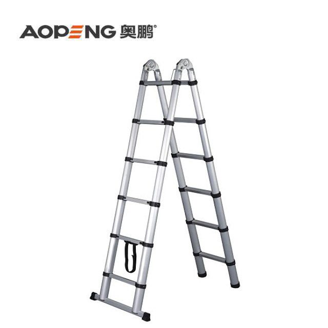 Aluminium Double Sides Telescopic Ladder with Big Hinge AP-509A-380