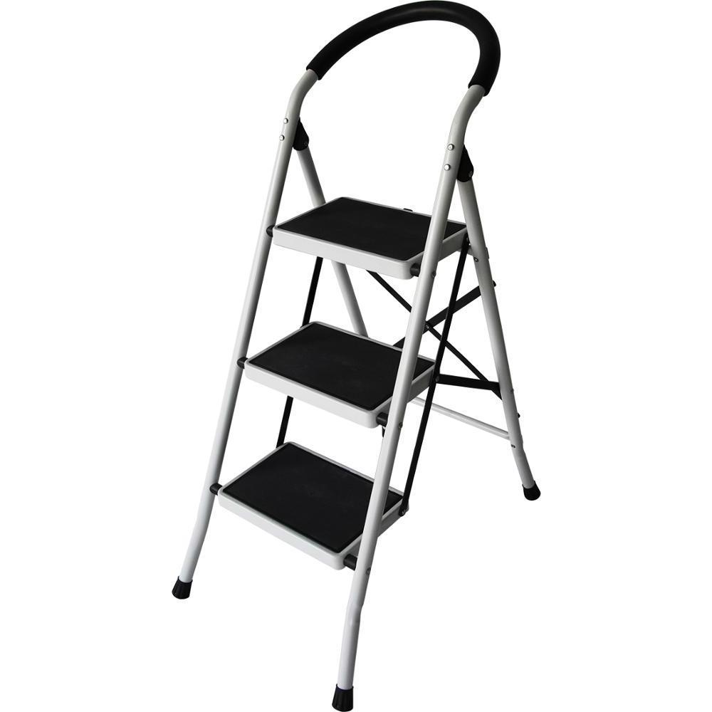 3 steps portable safety steel ladder for hospital folding step stool