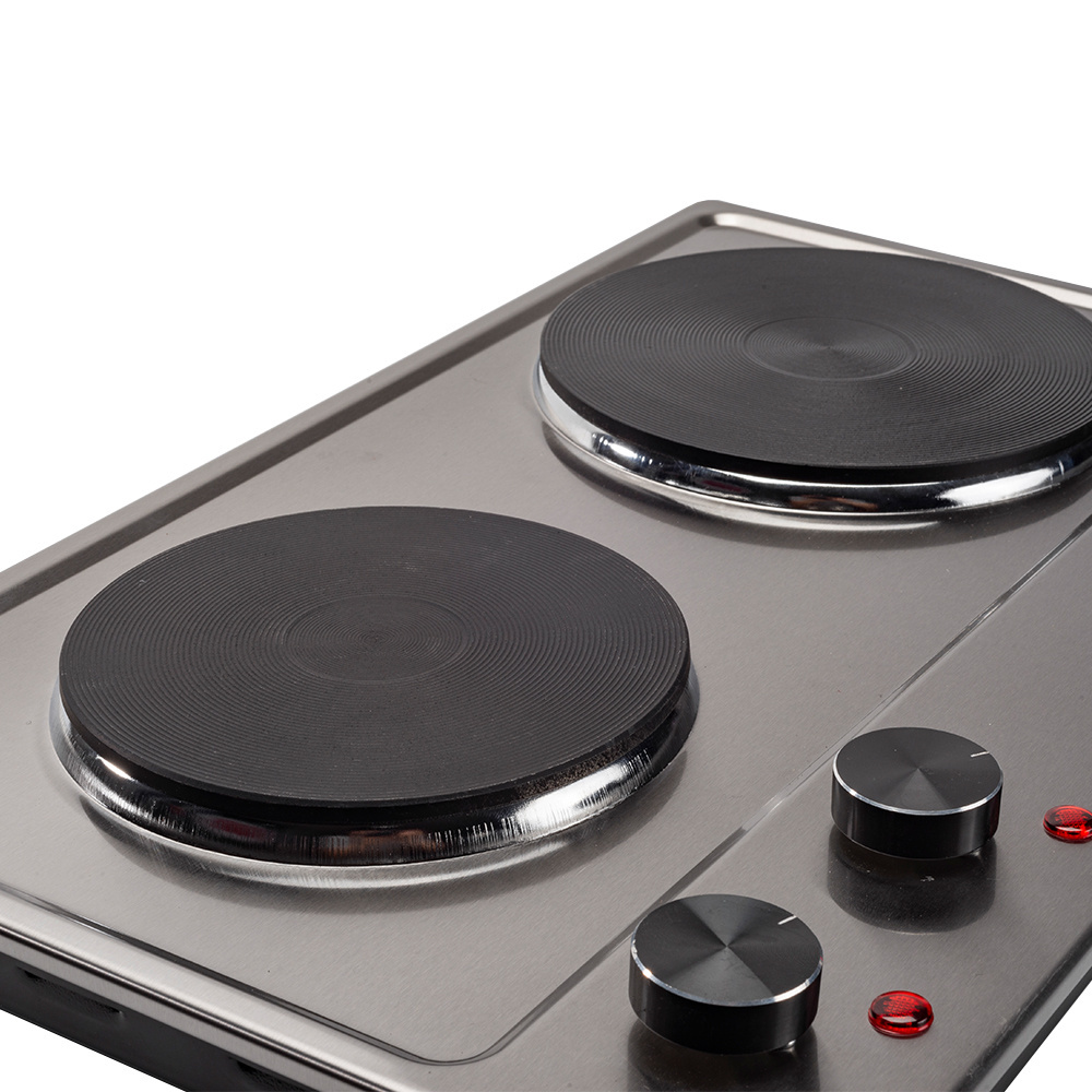 Electric Double Burners Hot Plate Countertop Buffet Cooker Stainless Steel Electric 2 Burner Stove Hot Plate