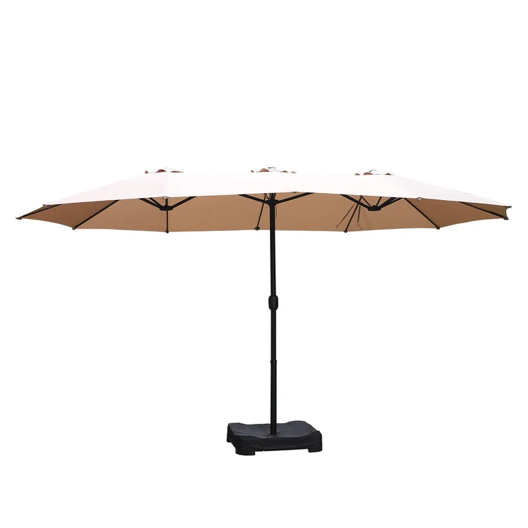 Wholesale Custom Printed Double Sided Patio Umbrella with Base Stand Modern Design Outdoor Garden Sunshade for Park Use