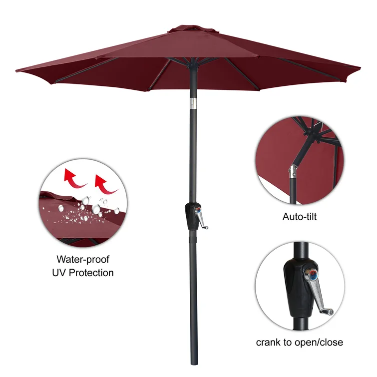 Modern 2.7m Outdoor Market Table Beach Umbrella with UV Protection for Parks and Outdoor Furniture