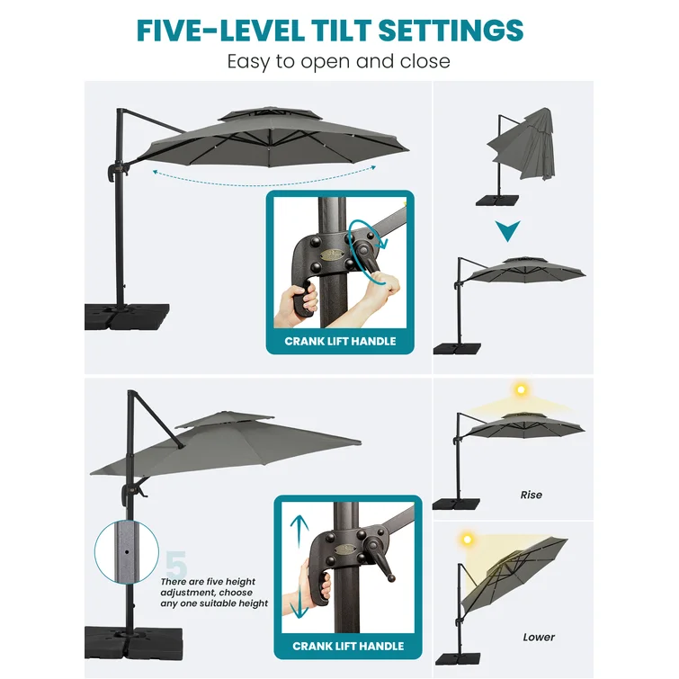 Promotional High Quality White Sun Cantilever commercial outdoor umbrella garden parasol Patio Umbrellas For Garden