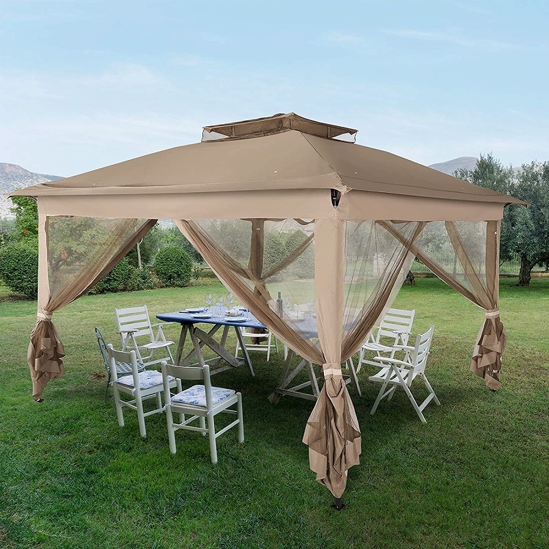 Hot Sale Aluminum Material Sun Protection WaterProof Double Top Patio Gazebo For Outdoor