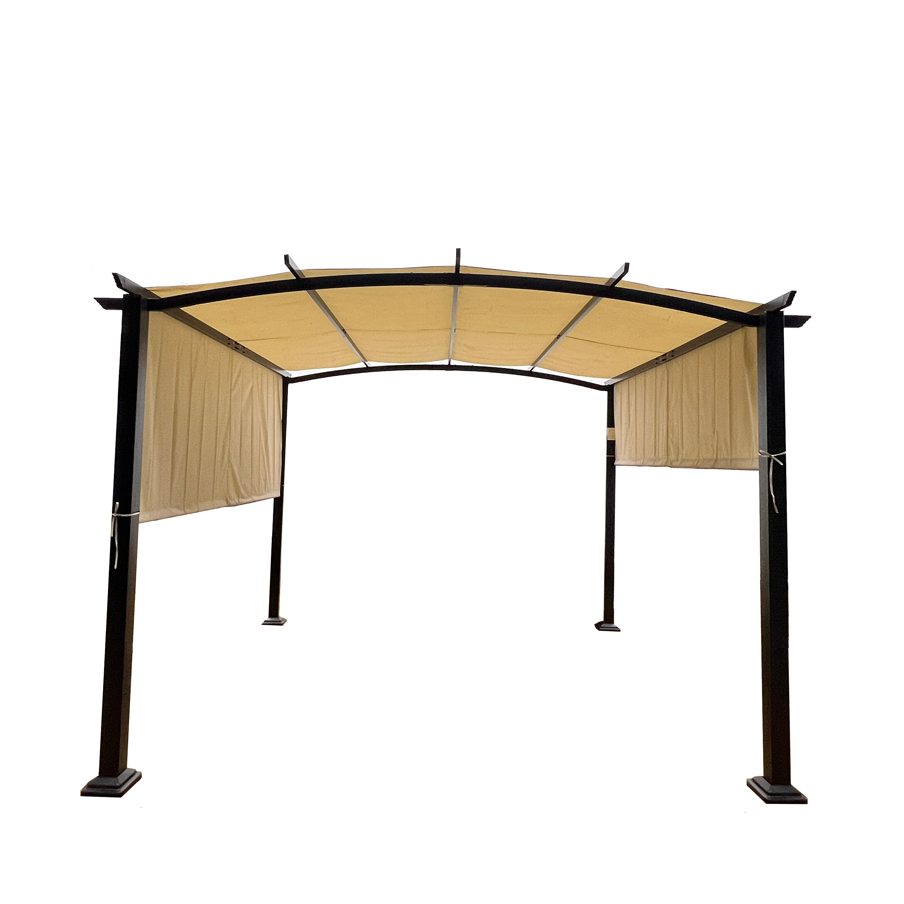 New Design 3X3M Waterproof Sunscreen Outdoor High Quality Garden Gazebo Arc-Shaped Steel Gazebo With Shelf