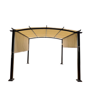 New Design 3X3M Waterproof Sunscreen Outdoor High Quality Garden Gazebo Arc-Shaped Steel Gazebo With Shelf