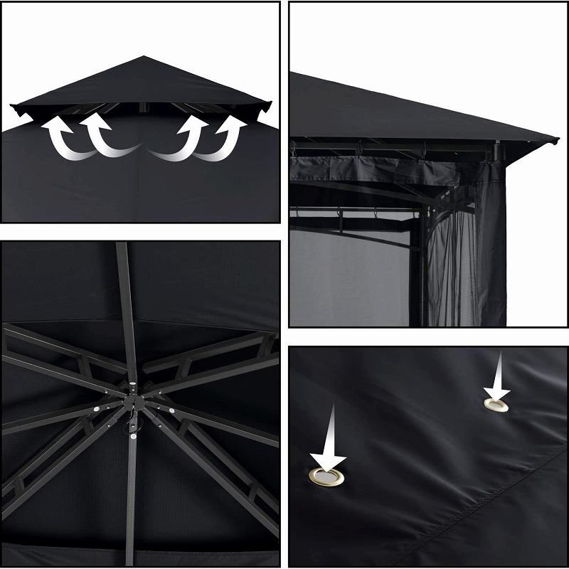 High quality wholesale Outdoor Garden Yard 10' X 10' Gazebos Patio Garden Gazebo With Mosquito Netting