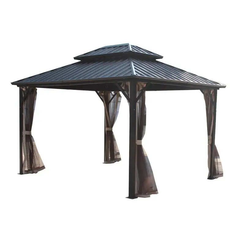 traditional japanese tent wall attached wooden market large gazebo for wedding outdoor 8 x 12 foot hexagon aluminum