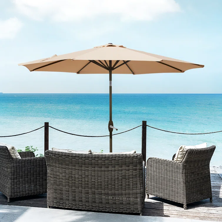 Custom Steel Frame Large Patio Outdoor Umbrellas Patio Umbrella For Public Use