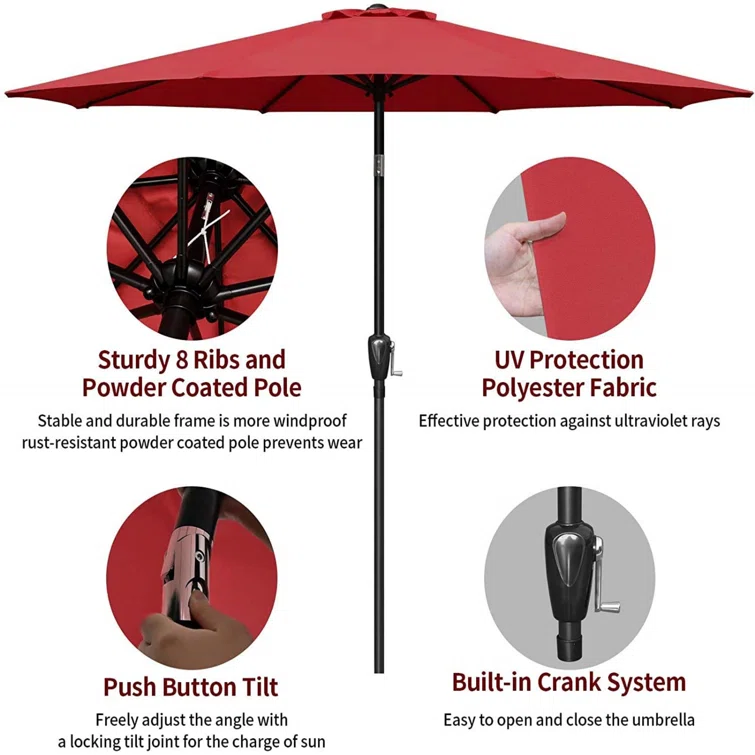 Wholesale Cheap 3*3 Outdoor Garden Patio Sun Shade Parasol Outdoor Cafe Patio Parasol Umbrella