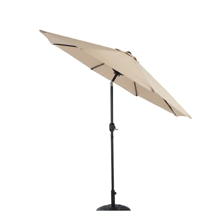 High Quality 9Ft  Market Sun umbrella Patio Umbrella Outdoor Table Umbrella with Ventilation, Heather Beige