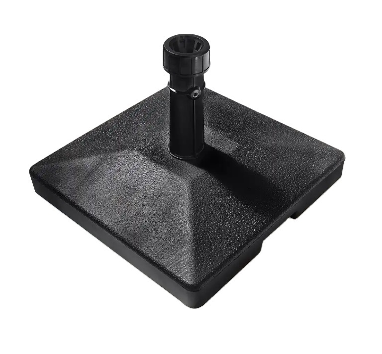 Patio Concrete Square Umbrella Base Holder New Heavy Duty Weatherproof Black Umbrella Base Made of PE and Filled with Concrete