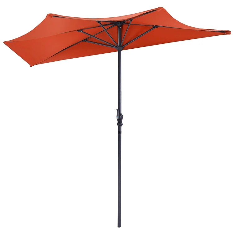 Modern Furniture Outdoor Polyester Parasol Balcony Patio Half Umbrella For Garden