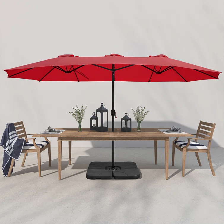 High Quality 15ft Double-Sided Large Patio Garden Umbrella Modern Outdoor Hanging Twin Umbrella Garden Park Outdoor Furniture