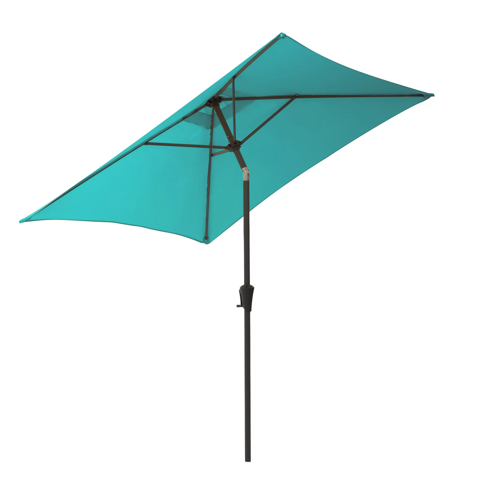 Morden Easy Sun Garden Square Patio Umbrella with Blue-Green Manual for Outdoor Alternating Handle for Replacement