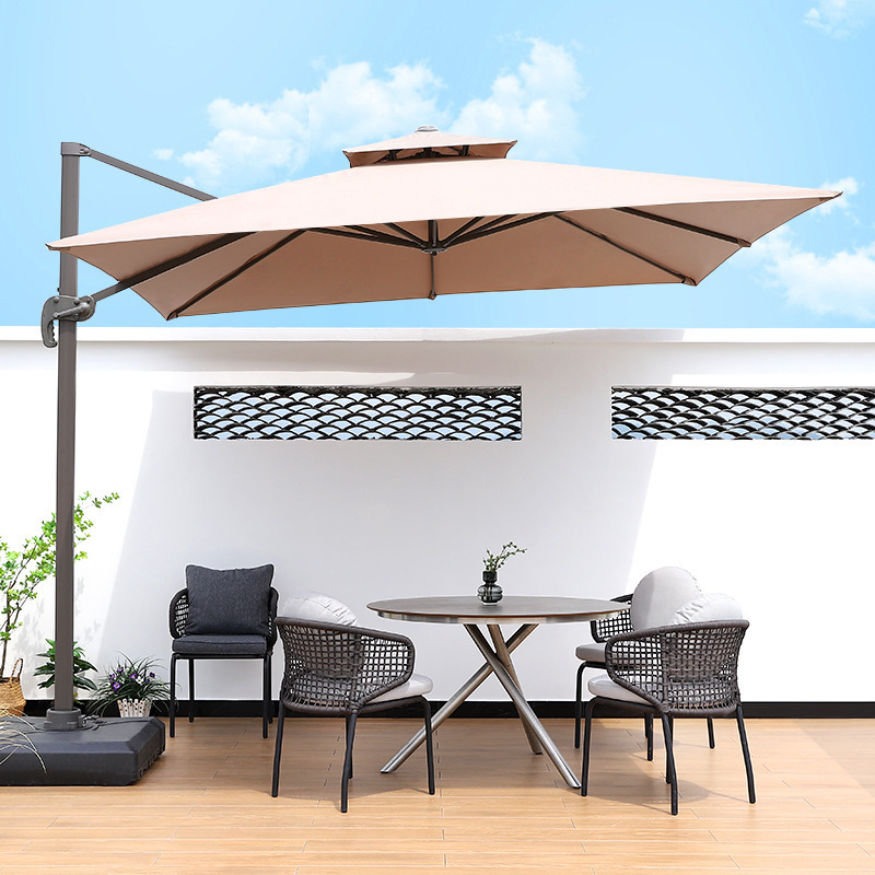 Hot Sale Factory Aluminum Frame Parasol Rainproof Square Patio Umbrella Roman Style Grand Garden Parasol