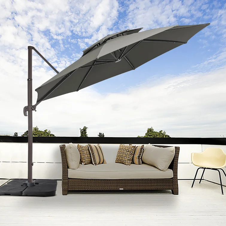 Promotional High Quality White Sun Cantilever commercial outdoor umbrella garden parasol Patio Umbrellas For Garden