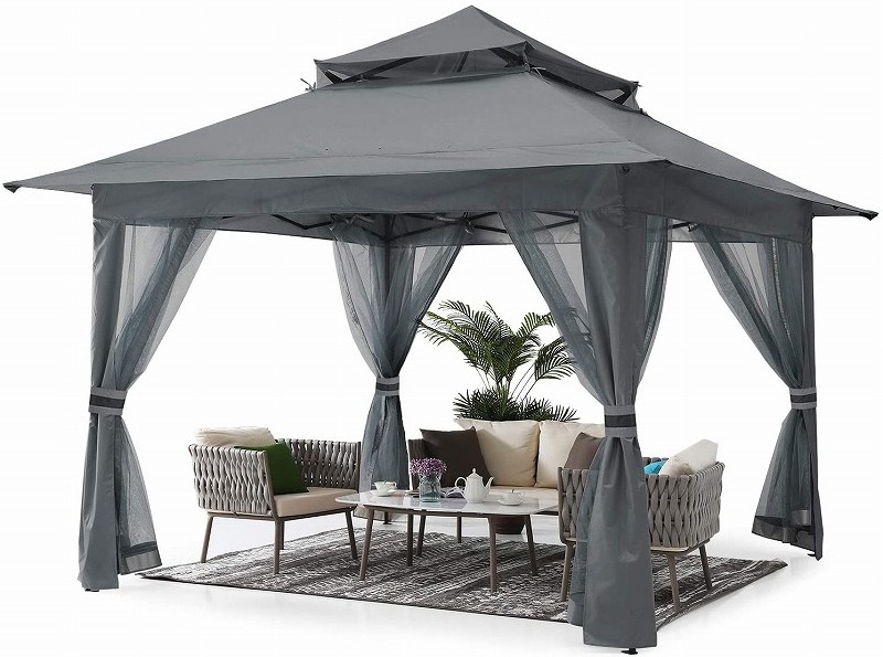 Best Selling Rainproof Anti-Uv Hardtop Outdoor Garden Gazebo With Bring Mosquito Net