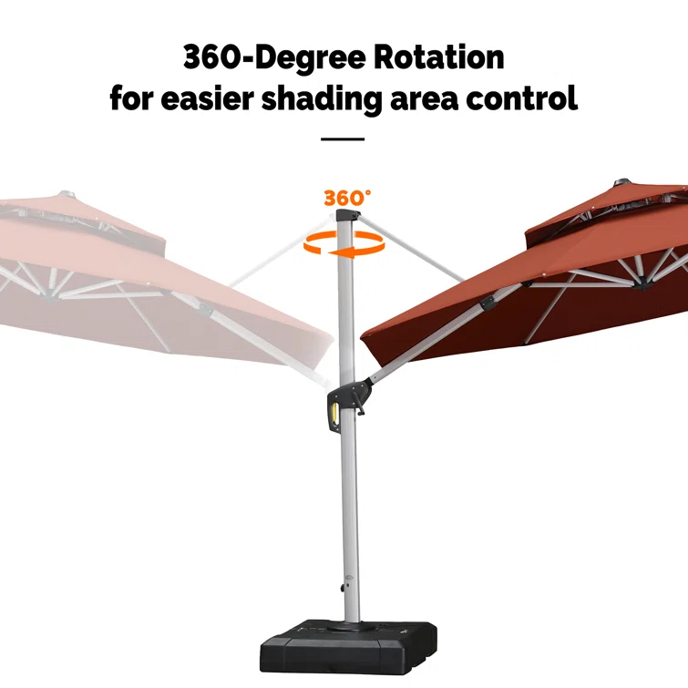 Patio Umbrellas With Light 12 Ft Uv Protection Solar Parasol decorative Patio Umbrellas