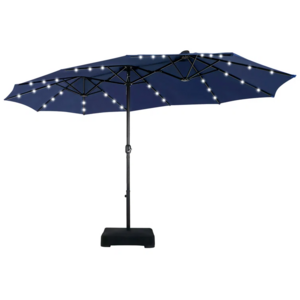 Luxury Heavy Industry Aluminum Frame Garden Umbrella Large Two-way Patio Umbrellas Folding With Led Lighted