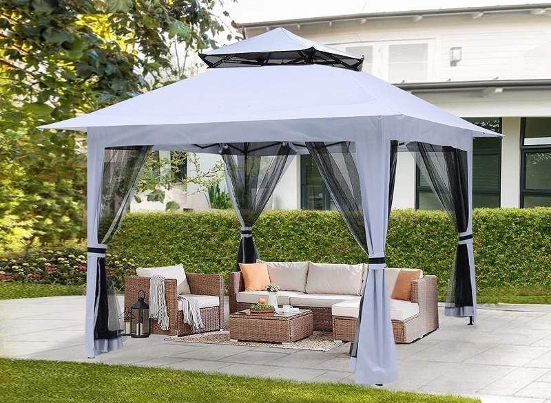 Best Selling Rainproof Anti-Uv Hardtop Outdoor Garden Gazebo With Bring Mosquito Net