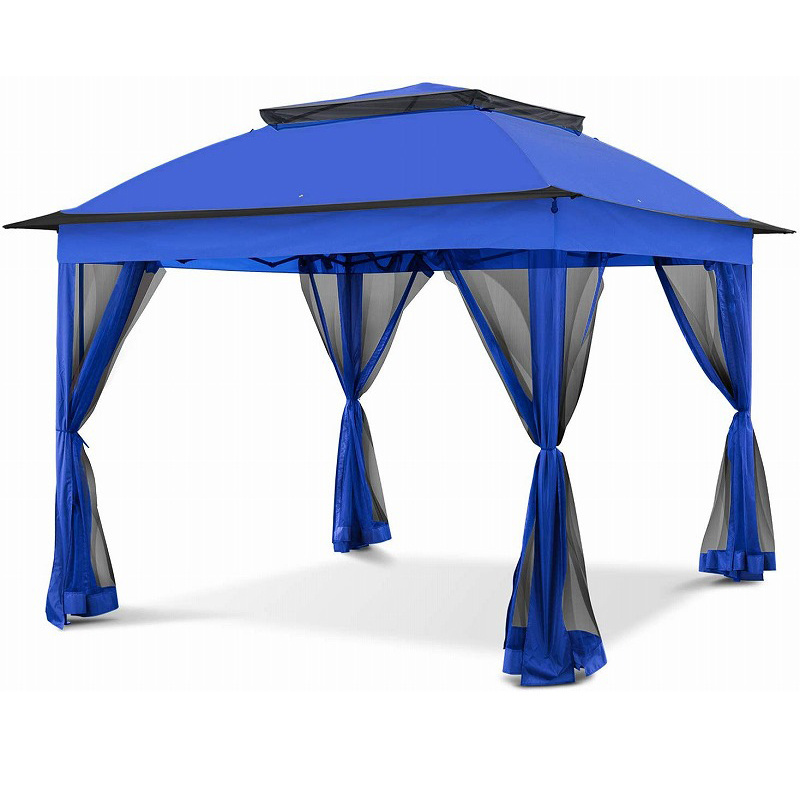 Hot Sale Aluminium Durable Firm Rainproof Anti-Uv Hardtop Outdoor Gazebos Double-top Gazebo