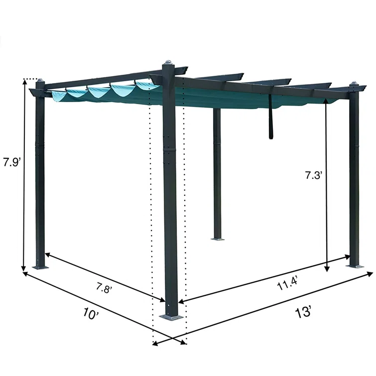 Hot Selling Outdoor Extra Large Waterproof Cast Iron BBQ Grill Pergola with Sun Shade Gazebo Canopy