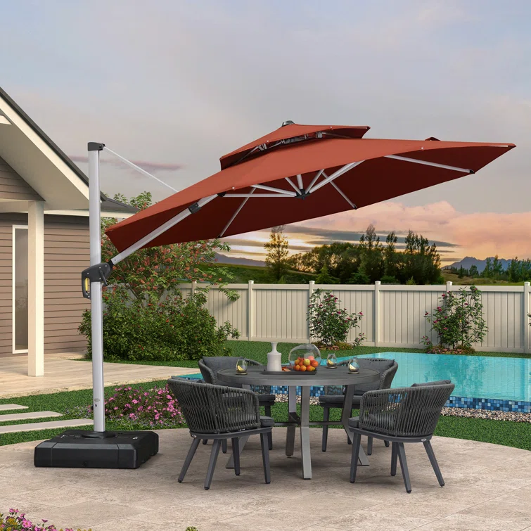 Patio Umbrellas With Light 12 Ft Uv Protection Solar Parasol decorative Patio Umbrellas