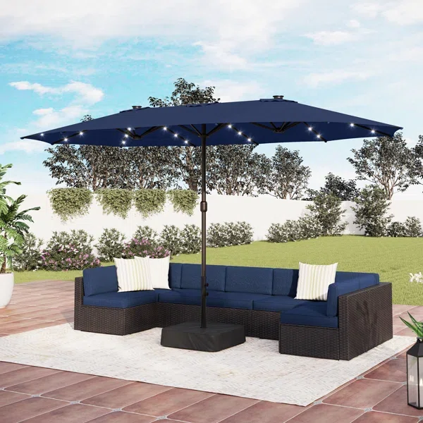 Leisure Ways Modern Design Waterproof Outdoor Parasol Big Sun Umbrella for Garden Patio Beach Park Apartment