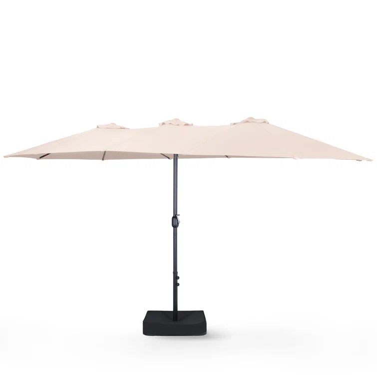 Wholesale Custom Printed Double Sided Patio Umbrella with Base Stand Modern Design Outdoor Garden Sunshade for Park Use