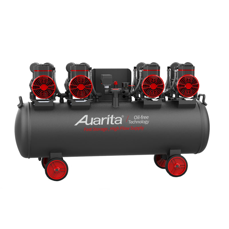 Auarita Air Compresor High Pressure 1450w*4 Piston Type 120L Free Oil Industrial DC Oil Free Air Compressor Silent Machines