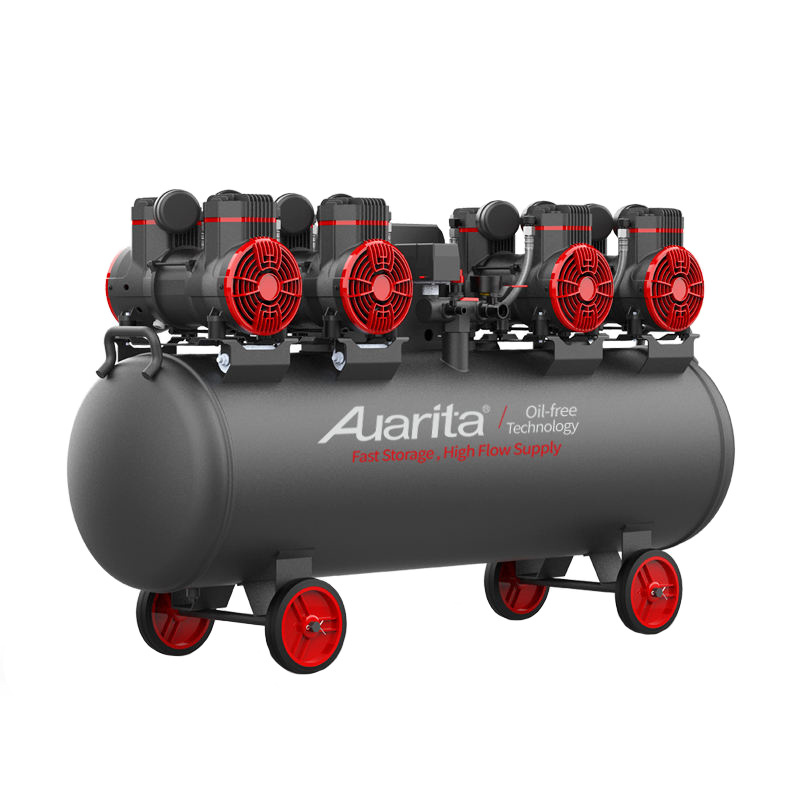 Auarita Air Compresor High Pressure 1450w*4 Piston Type 120L Free Oil Industrial DC Oil Free Air Compressor Silent Machines