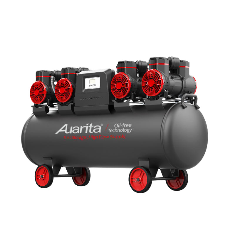 Auarita Air Compresor High Pressure 1450w*4 Piston Type 120L Free Oil Industrial DC Oil Free Air Compressor Silent Machines