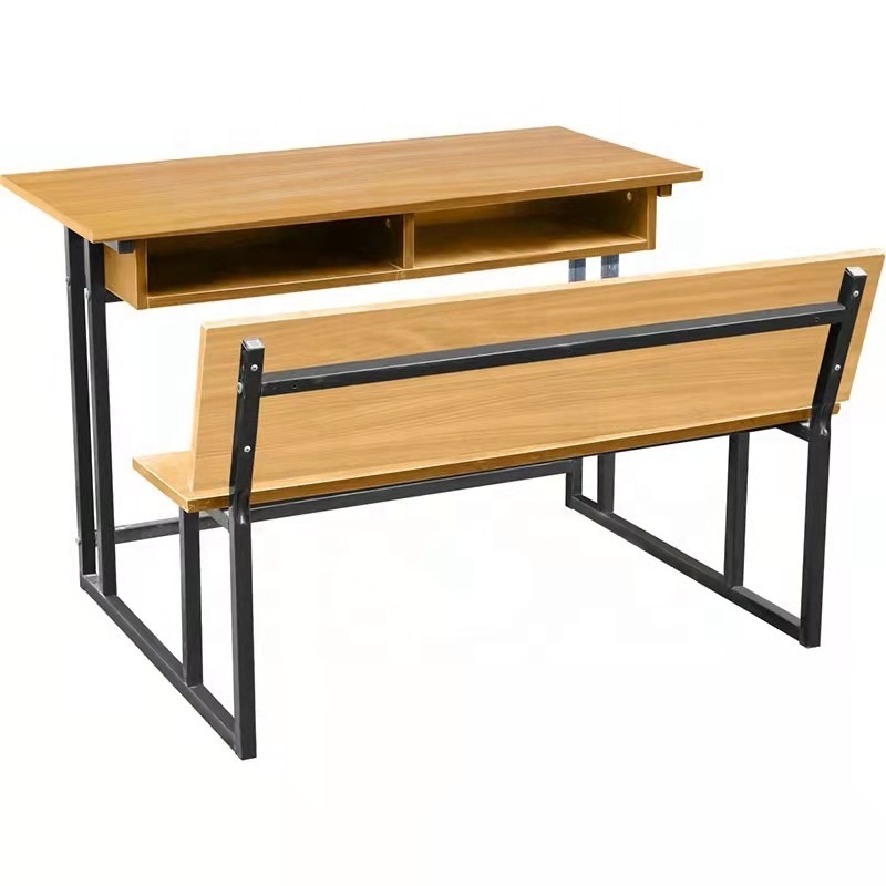 School Student Desks Education Student Study Table 2 Seater Wooden School Dual Desk Bench