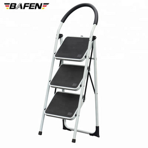 Heavy Duty Steel Reinforced Folding 3 Step Ladder Stool-330lbs Capacity