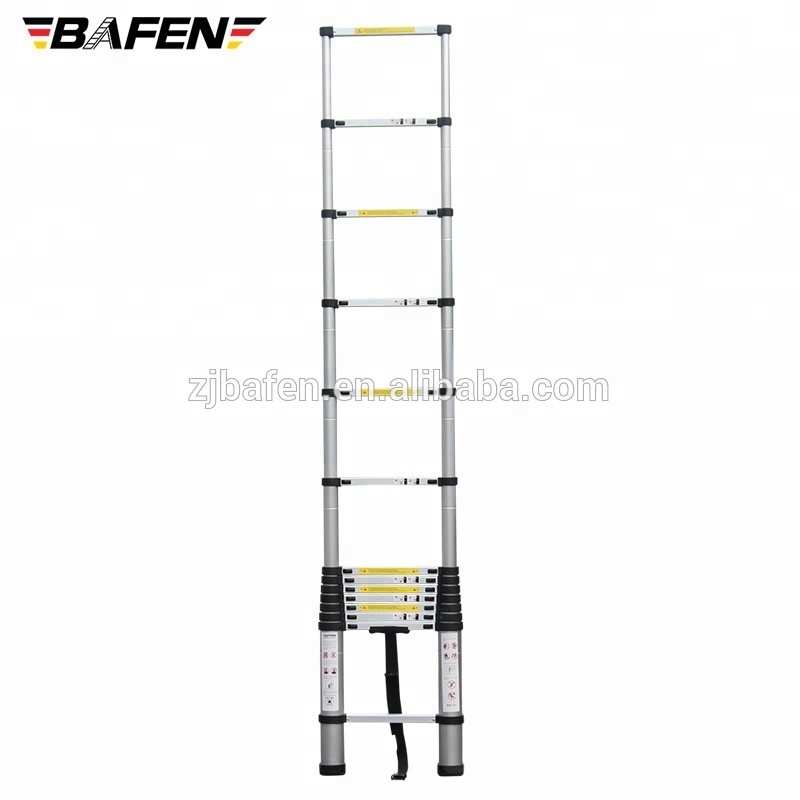 3.8m length single straight aluminum telescopic ladders high quality compact 13 step ladder