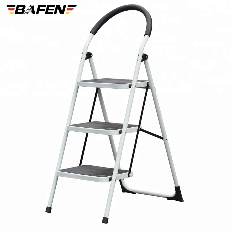 Heavy Duty Steel Reinforced Folding 3 Step Ladder Stool-330lbs Capacity