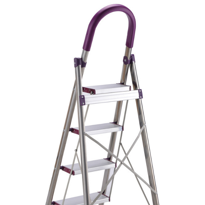 Household Step Ladder Folding Multipurpose Aluminum purple Ladder