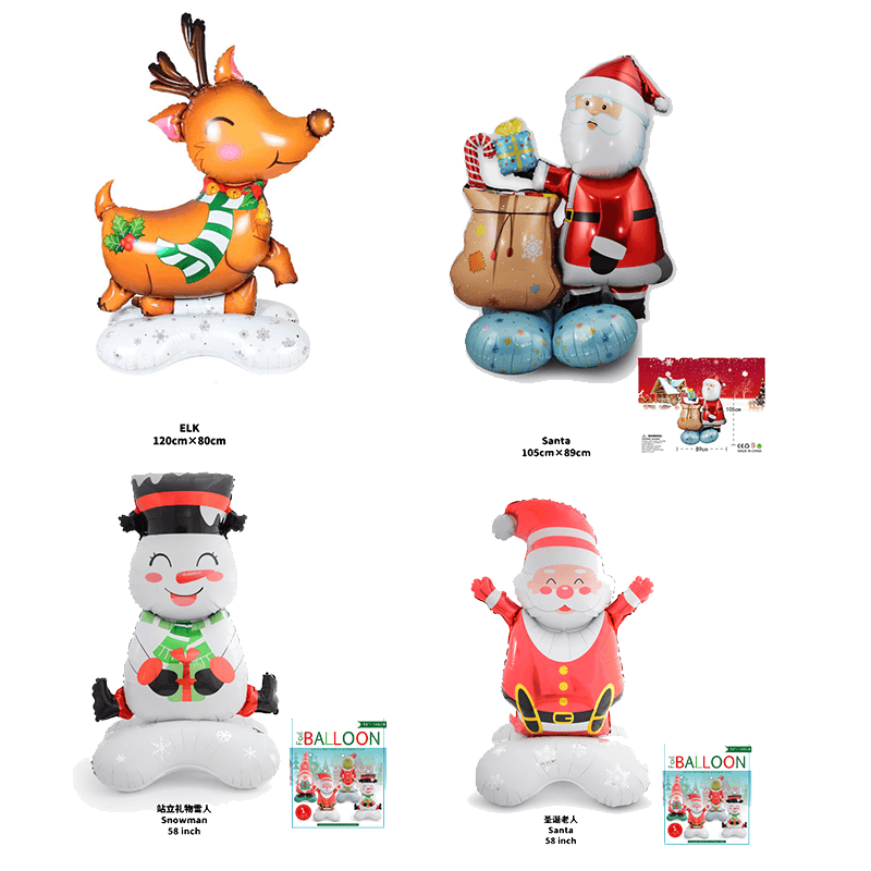 Repeatable Inflatable Santa Claus Shaped Balloons Card Packgging Home Decoration Aluminum Foil Balloons