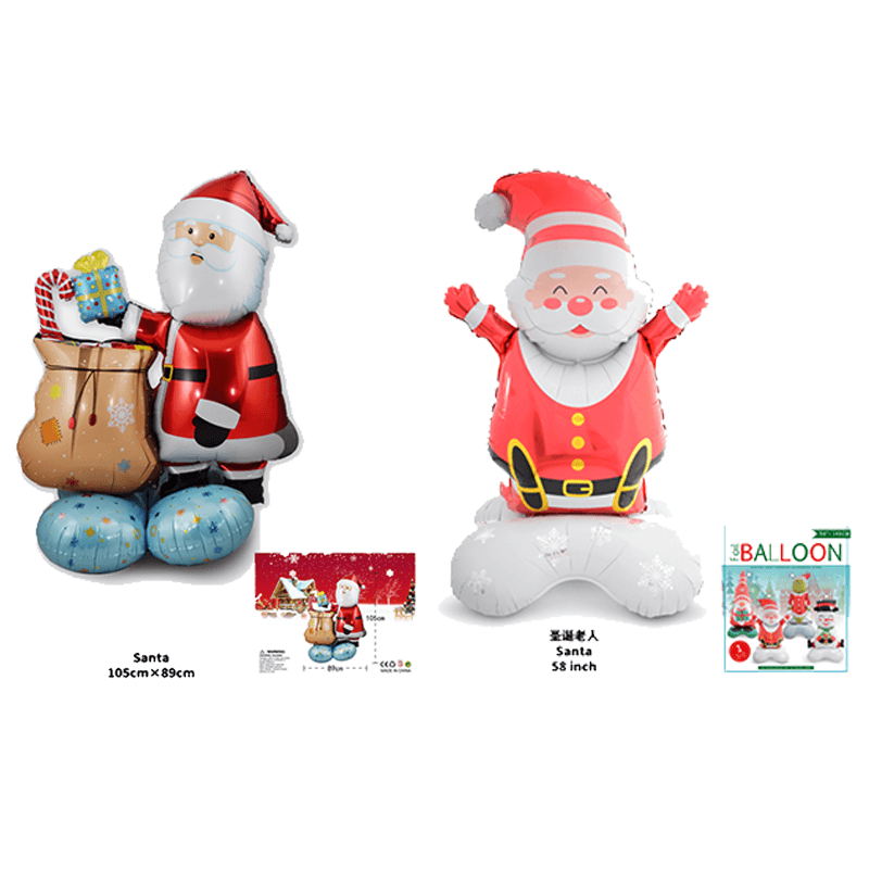 Repeatable Inflatable Santa Claus Shaped Balloons Card Packgging Home Decoration Aluminum Foil Balloons