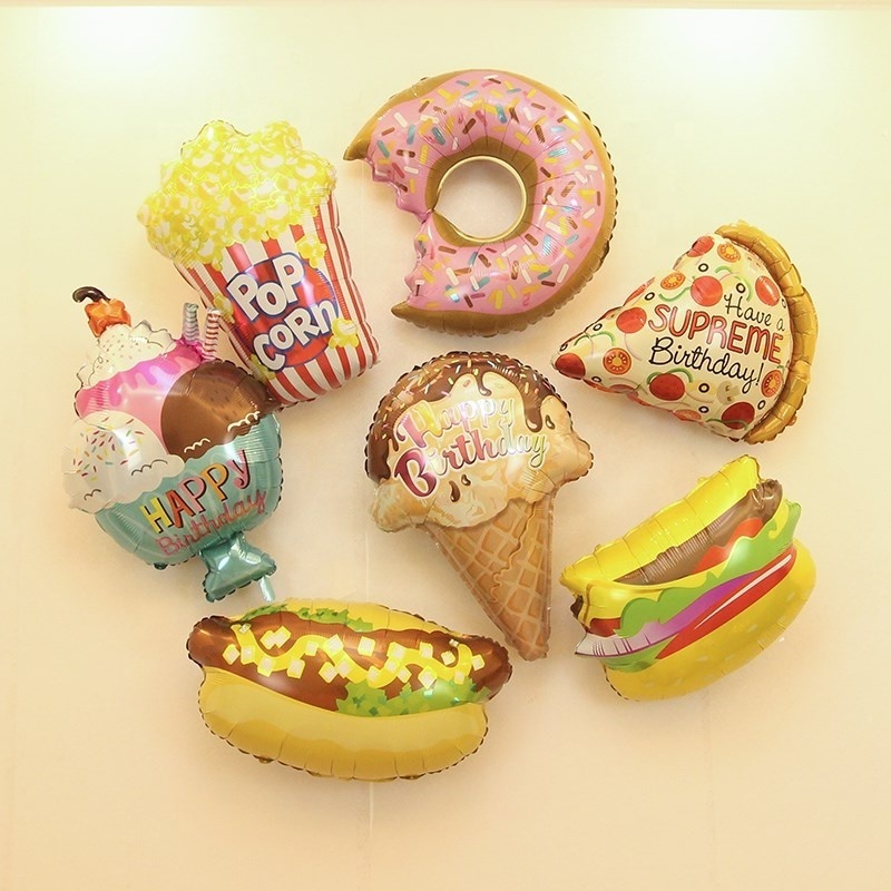 Donuts candy ice cream popcorn inflatable human balloon aluminium foil balloon jumping balloons for kid toys