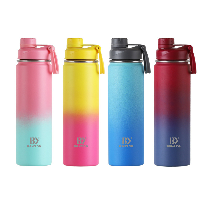 Manufactured 32oz 40oz 5 lids Gym Drink Sport Insulated Double Wall Wide Mouth Stainless Steel Vacuum Flask Water Bottle