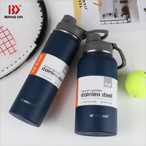 Manufactured 32oz 40oz 5 lids Gym Drink Sport Insulated Double Wall Wide Mouth Stainless Steel Vacuum Flask Water Bottle