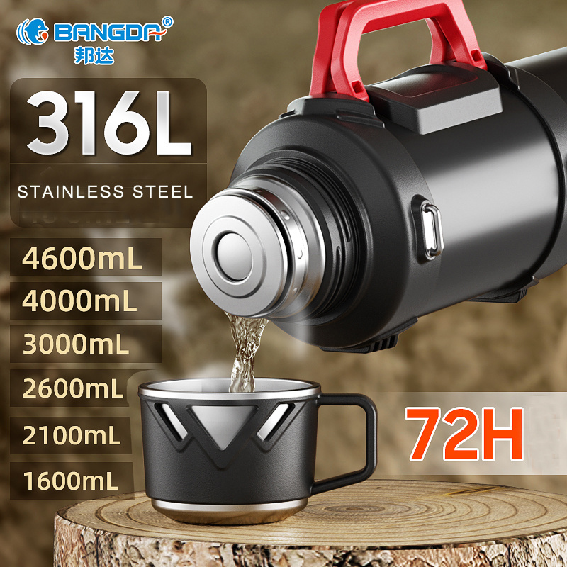 Outdoor Climb Camping Insulated Custom Vacuum Flask Large Keep Hot Water Jug Stainless Steel Water Bottle